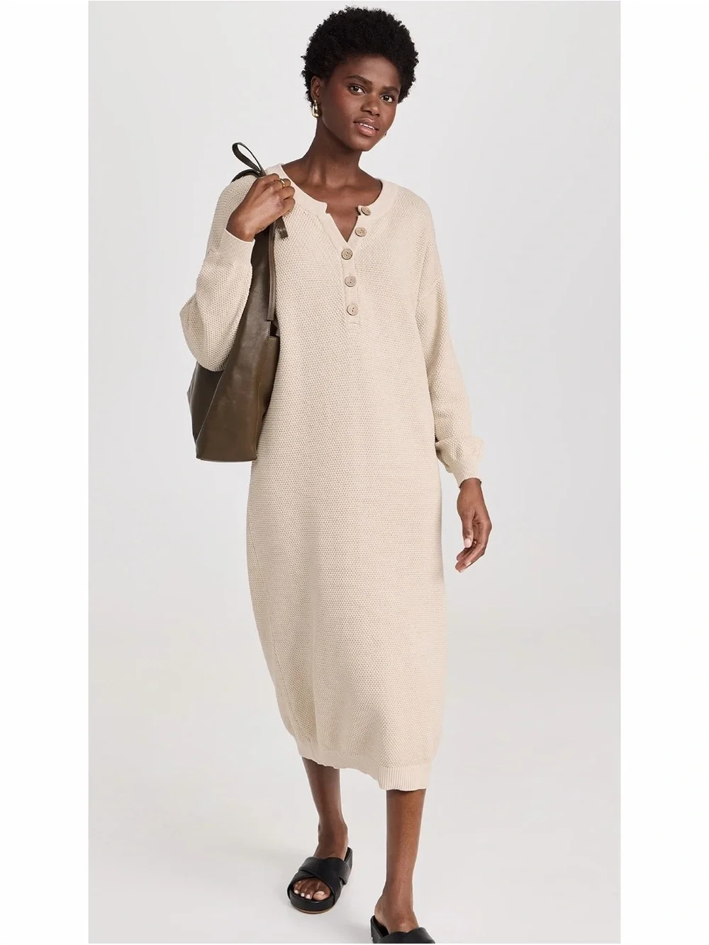 Free People Beach Hailee Sweater Dress in Au Lait Size Medium